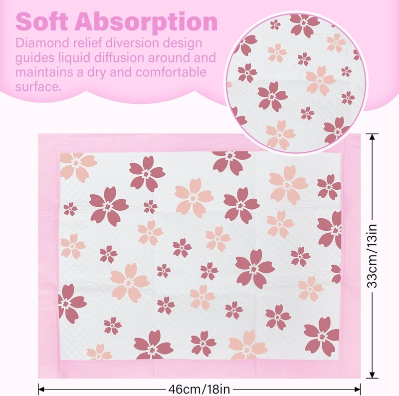 FORYEE Disposable Changing Pad Liners for Baby 17 x 13 Inches (25 Pack) Absorbent Waterproof Underpads Incontinence Care Soft Non-Woven Fabric Breathable Changing Pad (Cherry Blossom) - Image 4